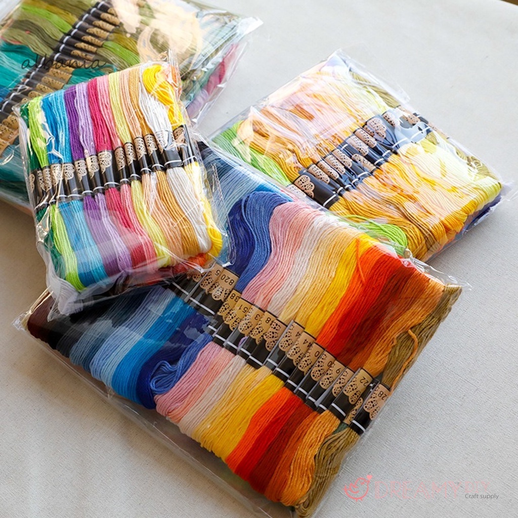 READY STOCK 12/24/50 PCS COLOR Embroidery threads floss/ Benang Sulaman ...