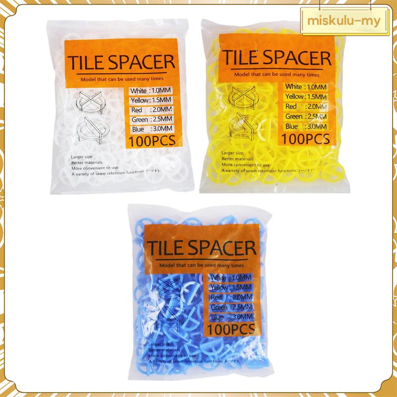 [MiskuluMY] 100Pcs Tile Spacers Grout Spacers Removable Wedge Ceramic Leveling System Shopee