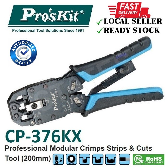 Pro'sKit CP-376KX Professional Modular Crimps Strips & Cuts Tool (200mm ...