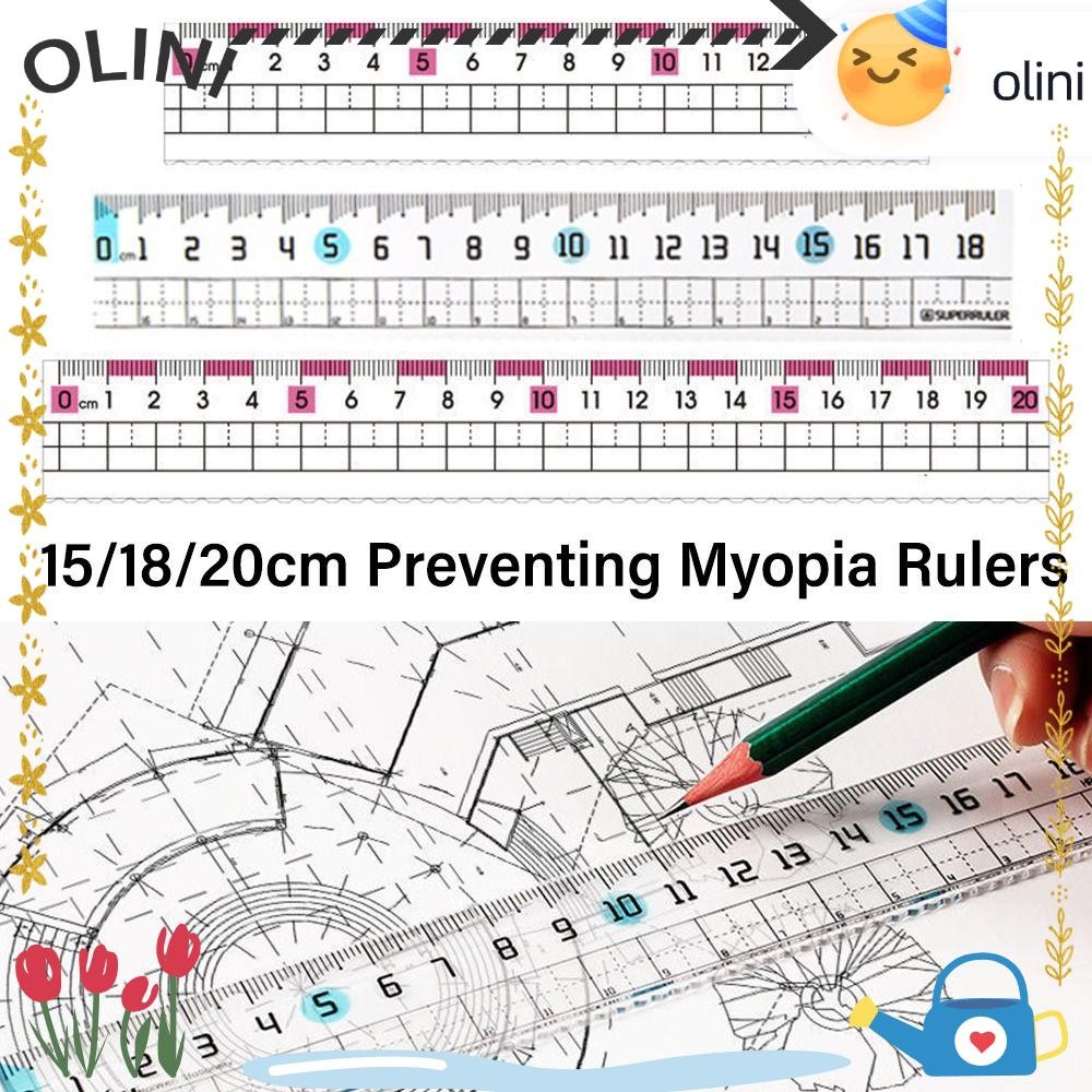 OLINI Ruler, Plastic With Wavy Line Scale Ruler, Creative Transparent ...