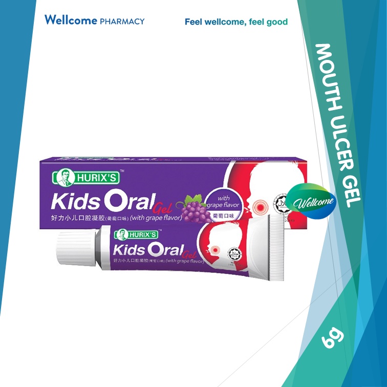 Hurix's Kids Oral Gel (Grape Flavour) for Mouth Ulcer 6g Shopee