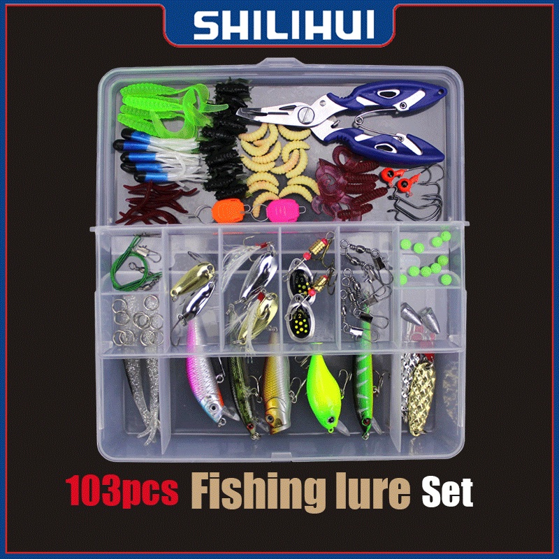 Lure Set 28106pcs Fishing Tackle Box Soft Plastic Lure Kit Jig Hook