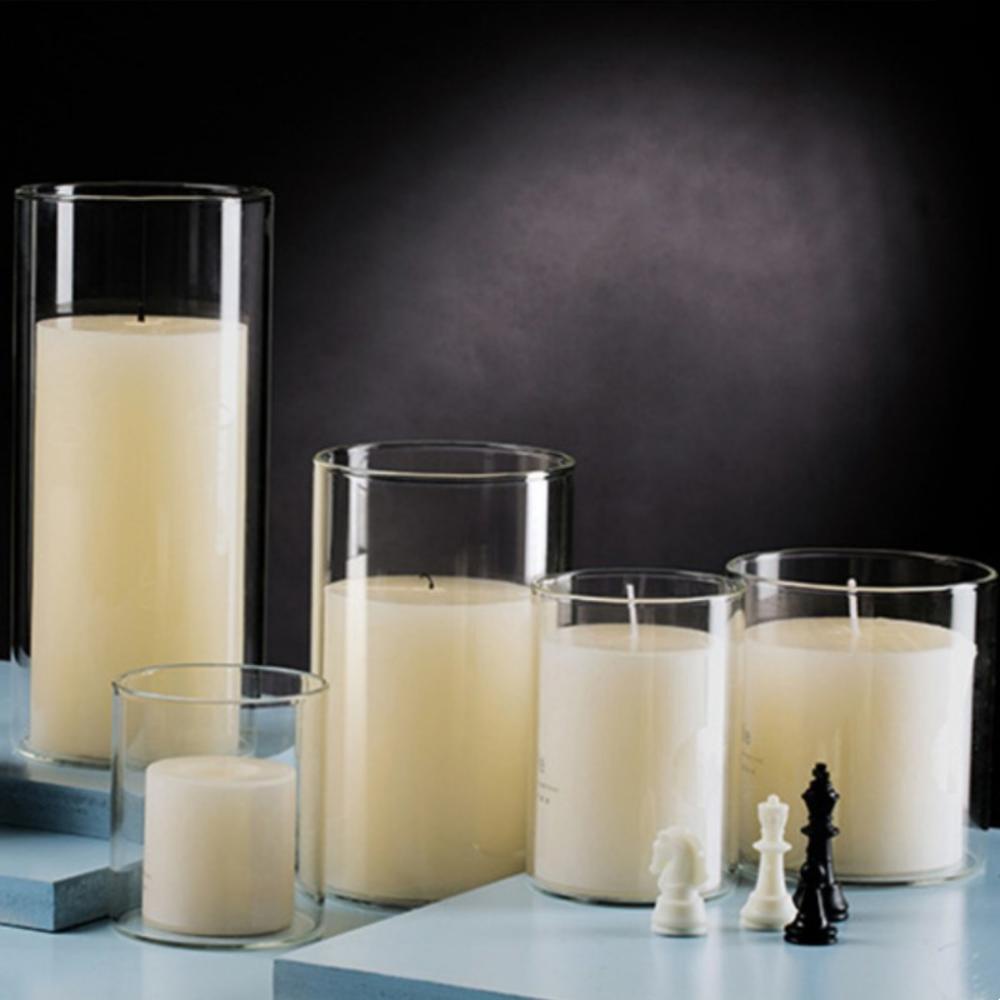 Simple Transparent Candlestick Empty Cups Candle Cup Holder Candles ...