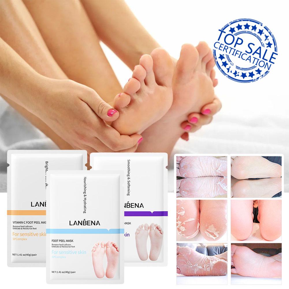 LANBENA Foot Mask Exfoliating Foot Peel Mask Remove Skin Peeling Mask