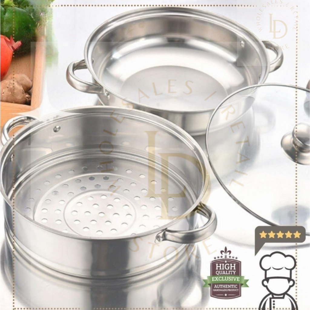 2IN1 Set 304 Stainless Steel Pot Bowl Steamer Pengukus Kukus Cookware ...