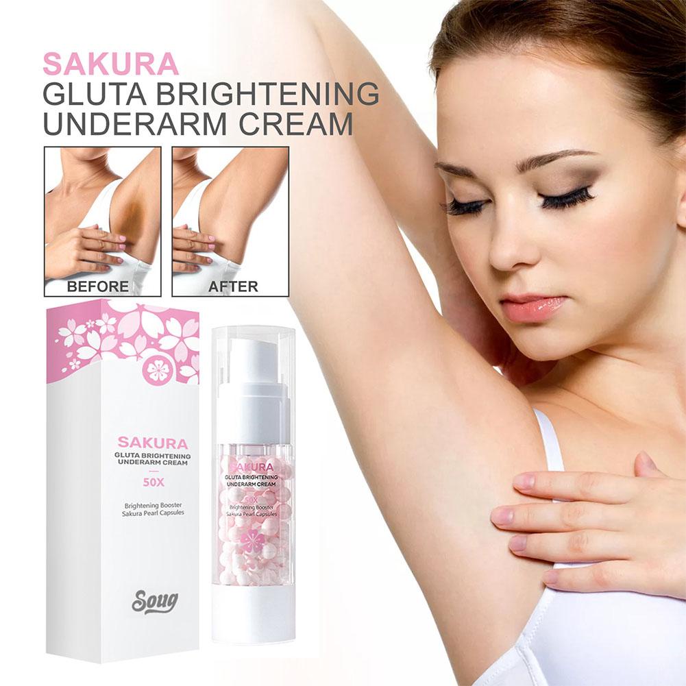 30g Sakura Whitening Underarm Cream Body Lotion Pearl Moisturizer Skin Care