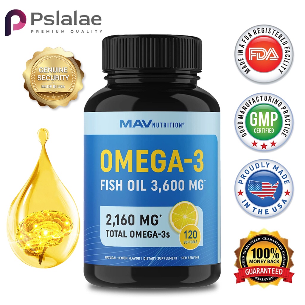 Omega 3 Fish Oil Triple Strength, BurpFree Supports Heart Health