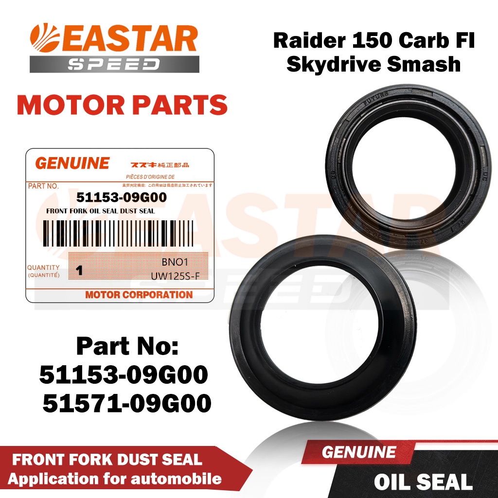Genuine FRONT FORK OIL SEAL DUST SEAL for Raider 150 Carb FI Skydrive