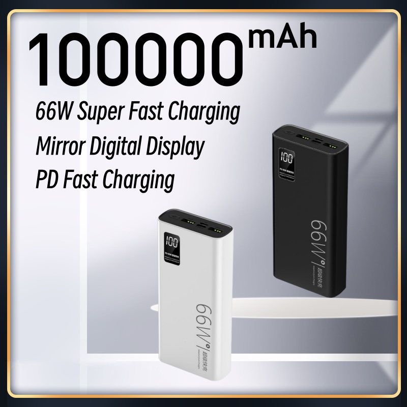 66w Power Bank 100000mAh Super Fast Charge Powerbank USB Type C PD