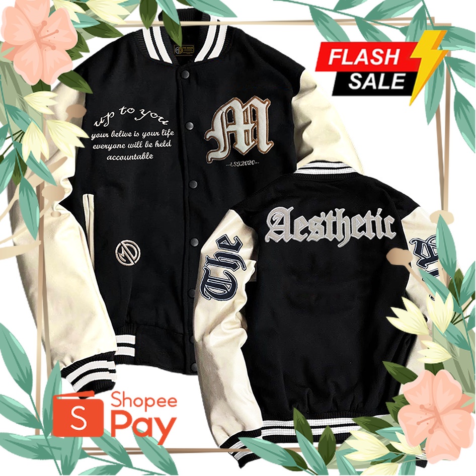 LOKAL Bomber Jacket Varsity Baseball Vintage Unisex Aesthetic Art