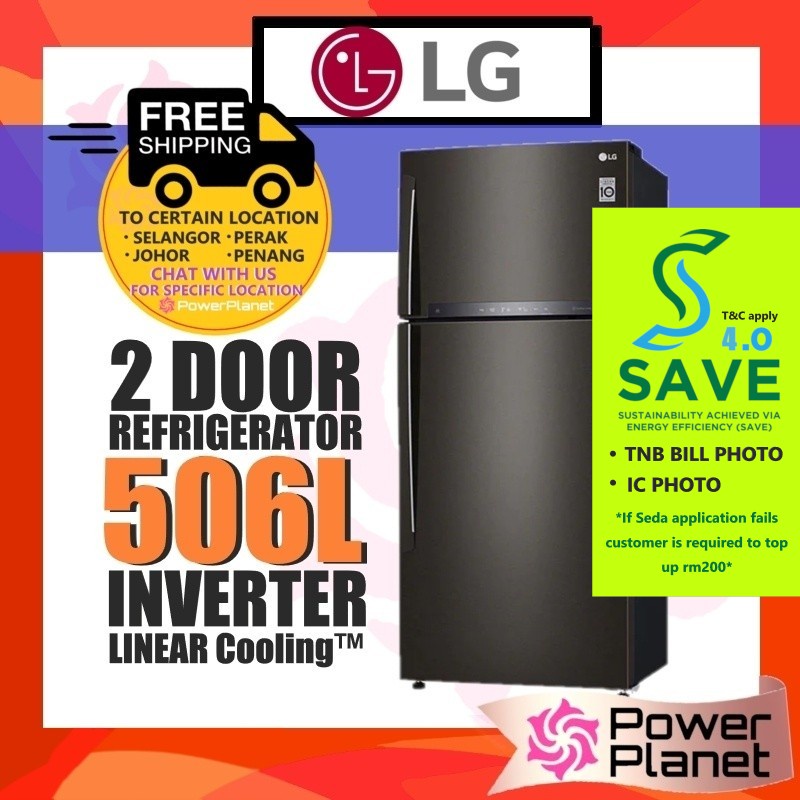 [SAVE4.0] [FREE SHIPPING] LG 2 Door 506L GNH702HXHC Top Freezer