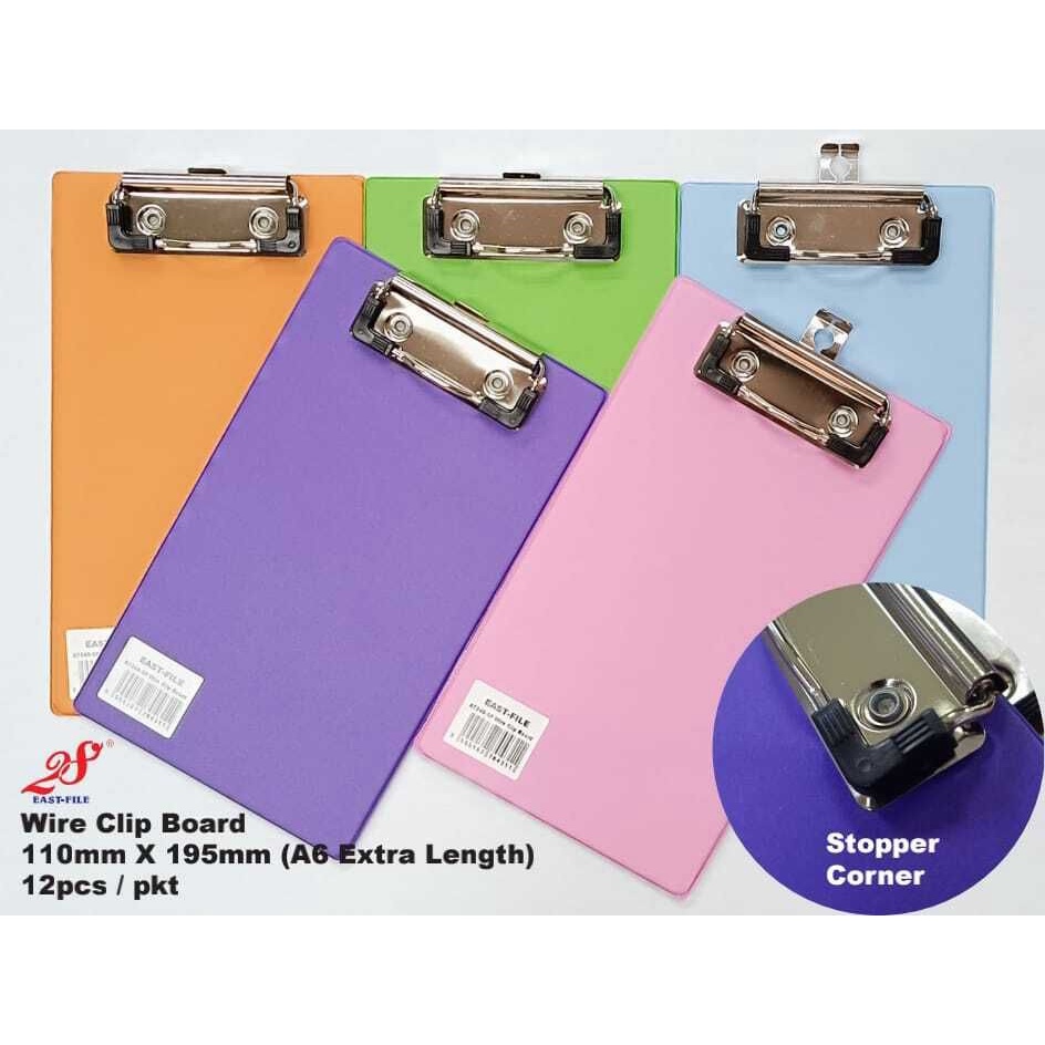 East File PVC Clip Board / Clipboard / Writing Board / Wire Clipboard