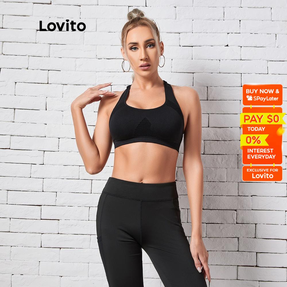 Lovito Quick Drying Sports Bra, Women's Fashion, Activewear on