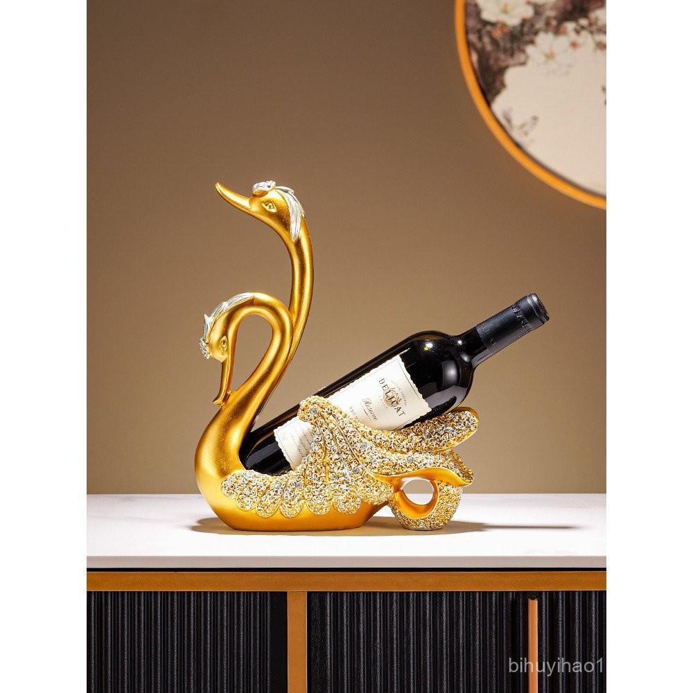 2024 New Style Red Wine Rack Inclined Swan Ornaments Influencer Wine ...