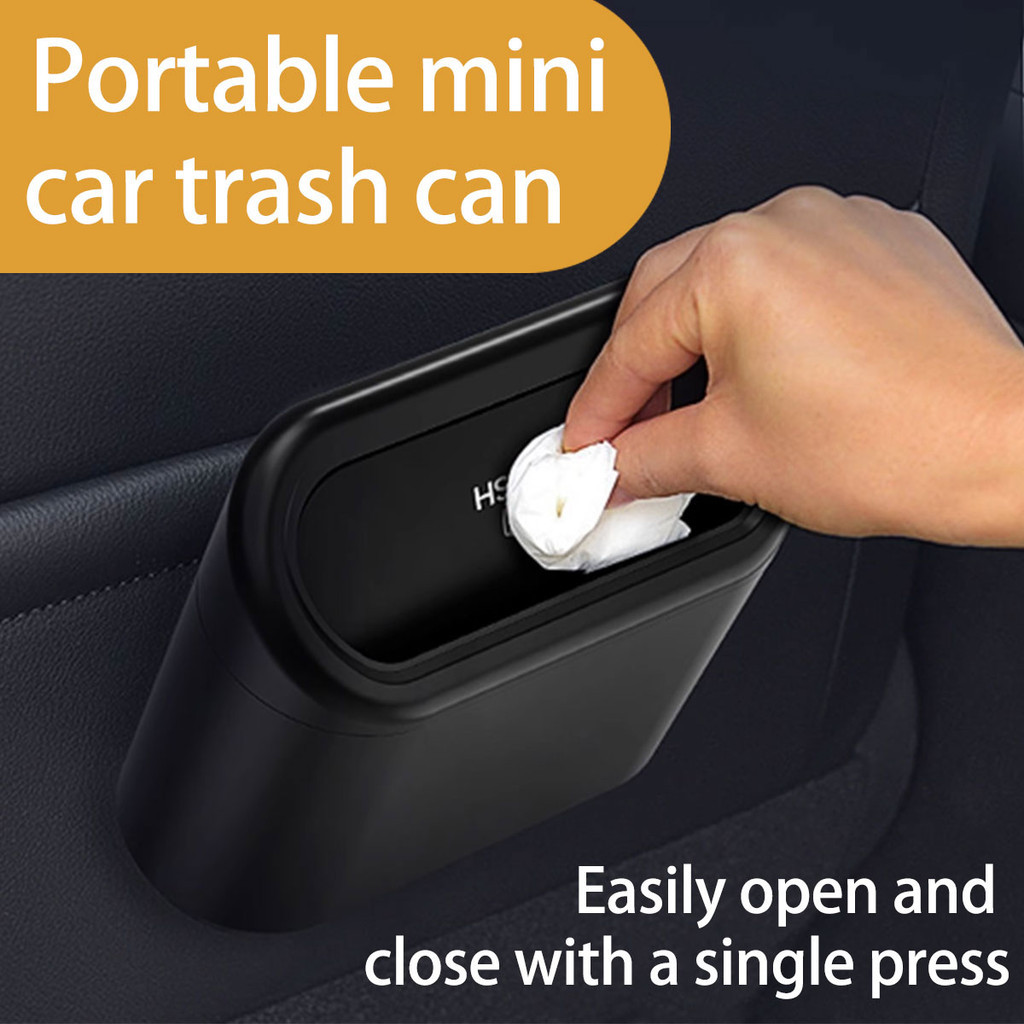 Car Dustbin Box Garbage Flip Lid Dust bin Car Rubbish Trash Bin Tong ...