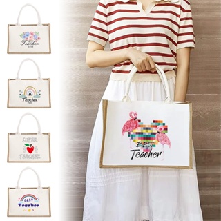 1 piece cute cartoon letter printed pattern canvas tote bag women's large  capacity shoulder bag casual lightweight shopping bag