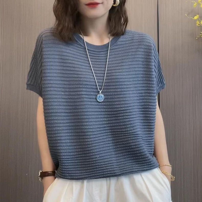 Simple And Fashionable Bohemian Long Dress, New Summer Style, Added Fat, Round Neck, Short Sleeved, Middle-Aged And Elderly Mom'S Dress
