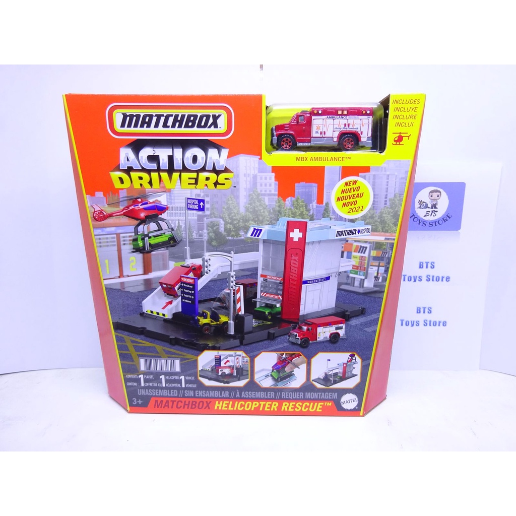 Matchbox Action Driver Helicopter Rescue Set MBX Ambulance | Shopee ...