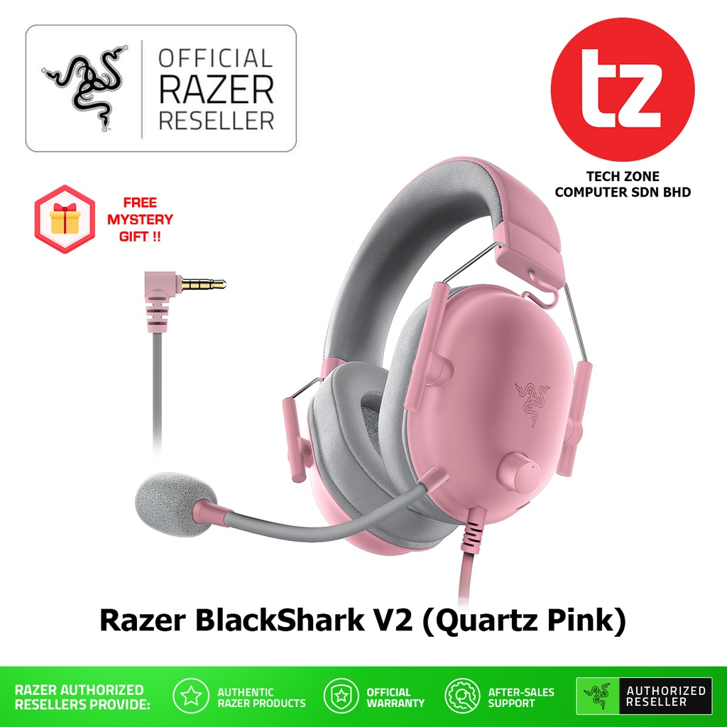 Razer BlackShark V2 X [Quartz Pink] Multi-Platform Gaming Wired Headset ...