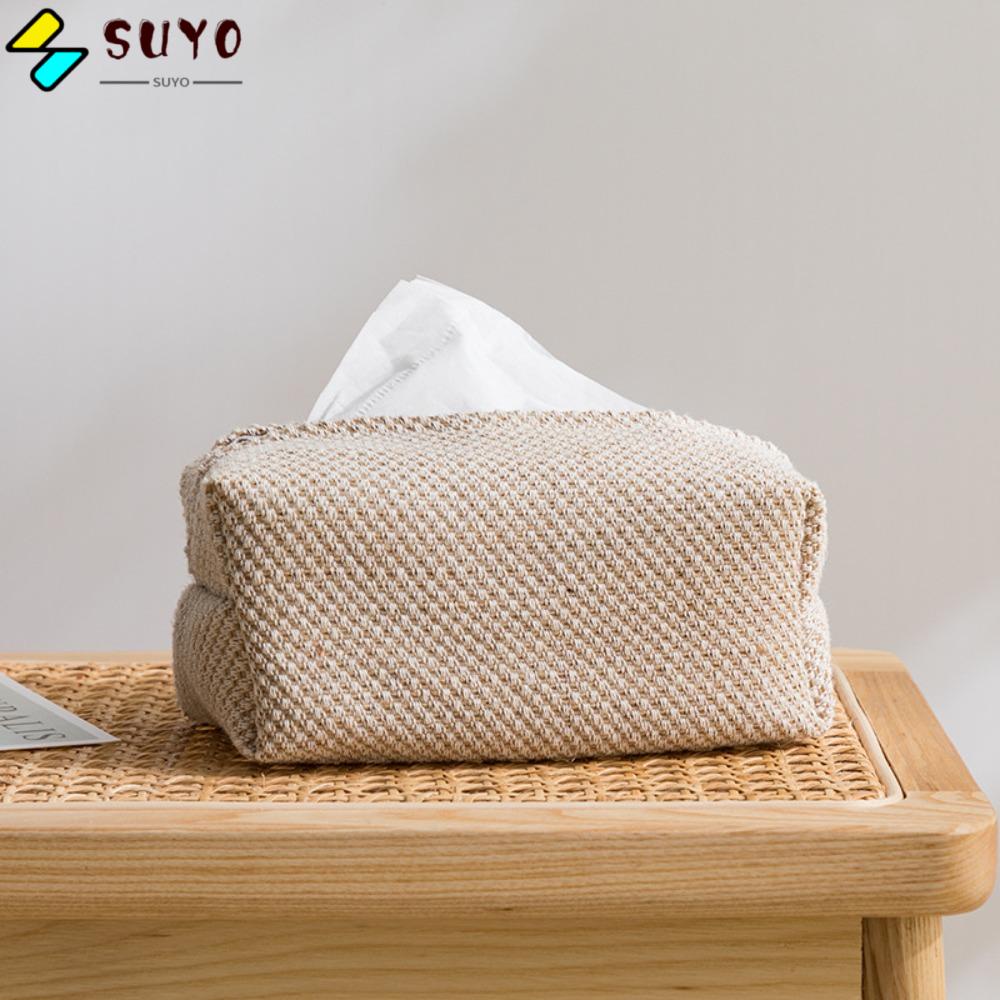 SUYO 1 Pcs Tissue Cover, Multipurpose Polyester Fiber Tissue Box Cover