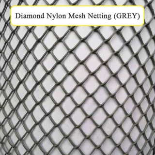 ECTAKE] 12MM X 12MM X 24M Nylon Diamond Mesh PVC Net Plastic Gate Guard,  Garden Netting PVC Net Jaring (BLUE / GREY)