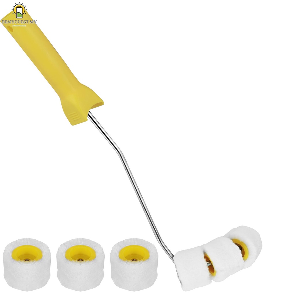 Pipe Paint Roller with Handle 3 Wheels Pipe Tube Roller Brush with
