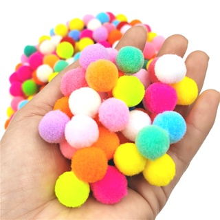 100 Pieces Arts Craft Pompoms Glitter Poms - Assorted Color (1.5cm With  Glitter Tinsel)