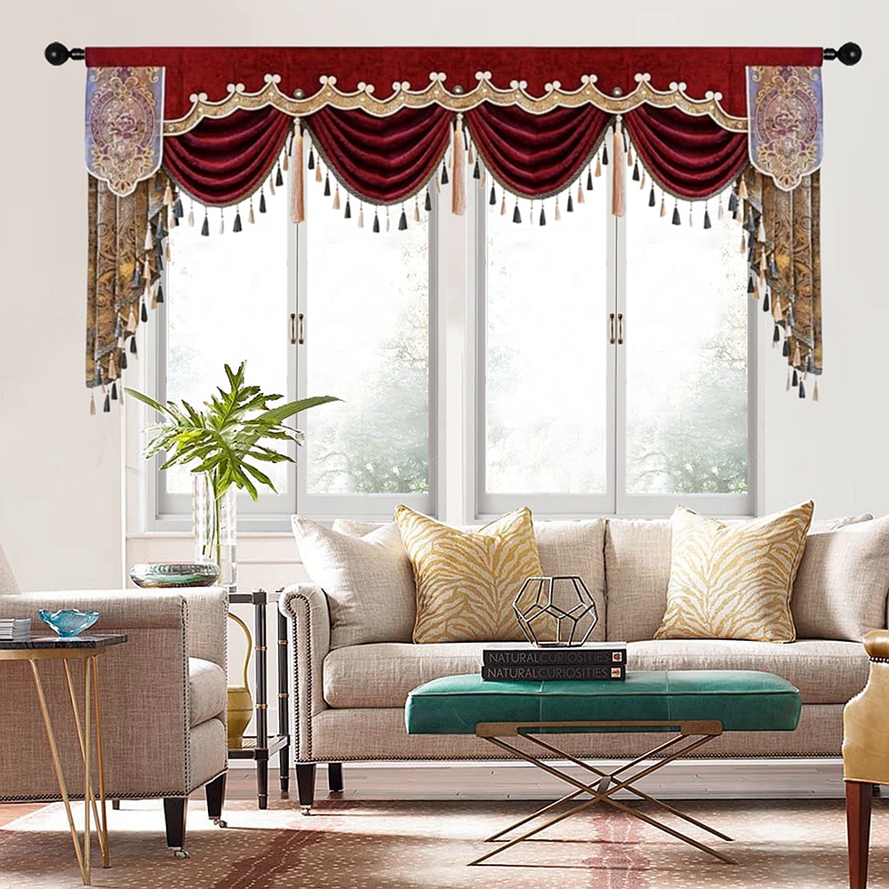 Image result for European Style Thick Chenille Window Curtains Swag Valance for Living ...