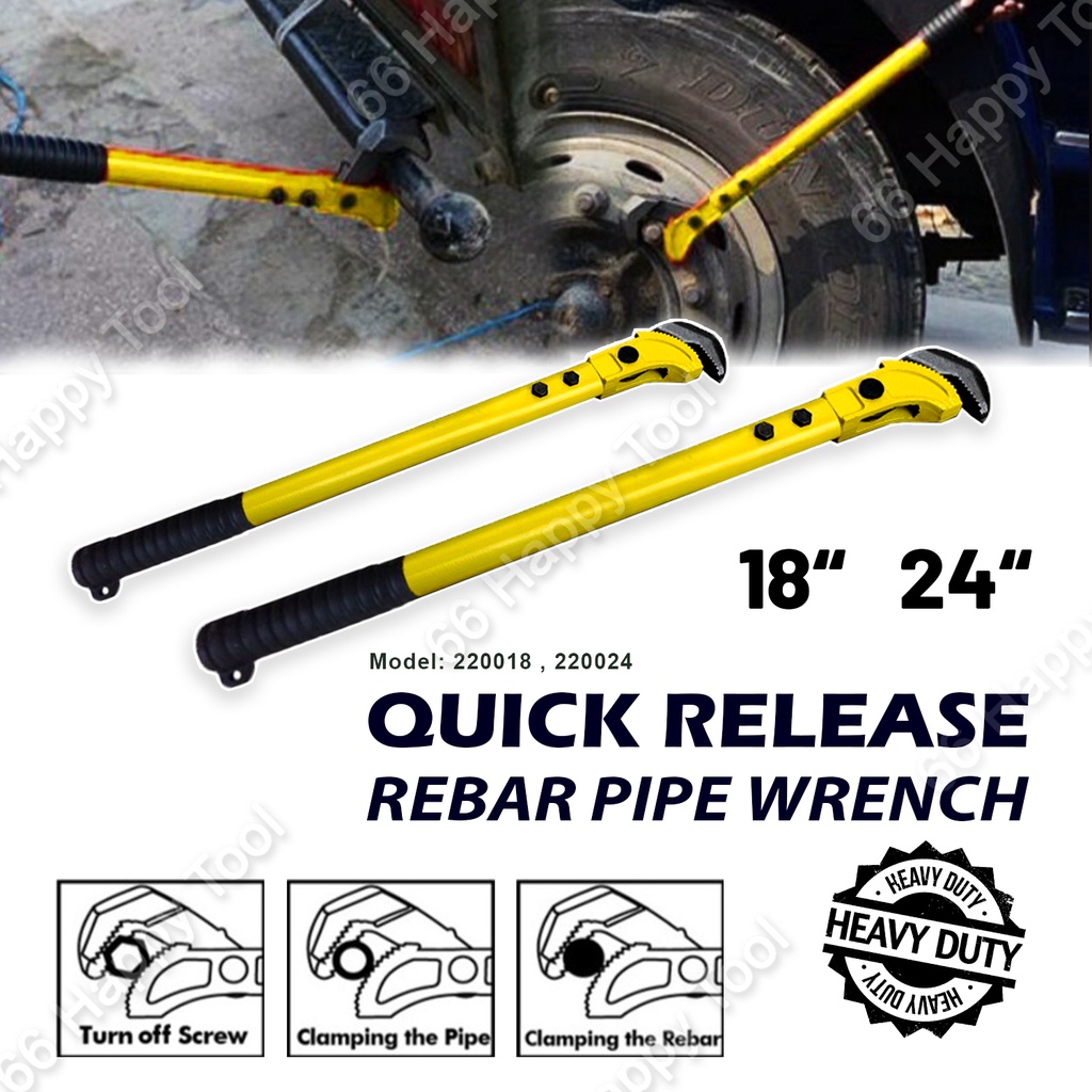 18" / 24" Ratchet Quick Wrench Rebar Pipe Wrench Multifunction Bender