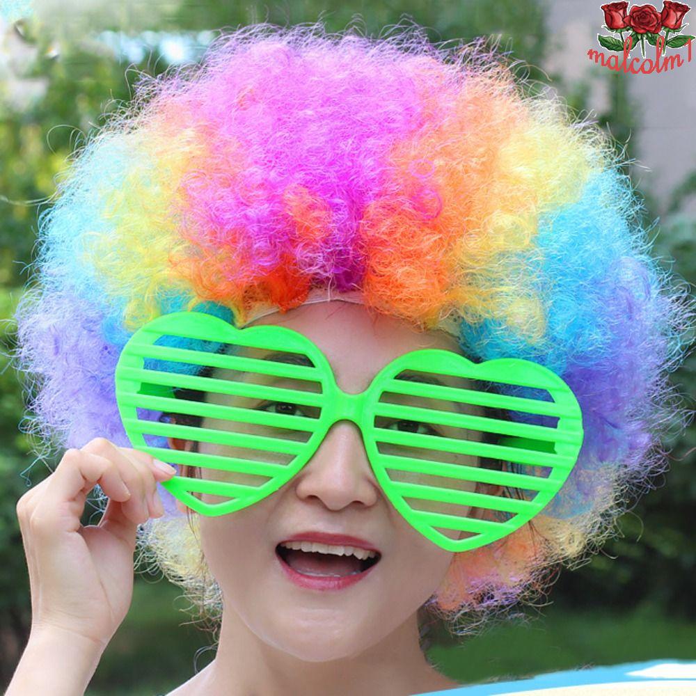 MALCOLM1 Afro Curly Wigs, Synthetic Wigs Cosplay Hairs Rainbow Wavy