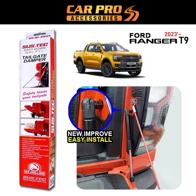 Sustec Ford Ranger 2023 T9 XL XLT XLT PLUS WILDTRAK RAPTOR Tailgate ...