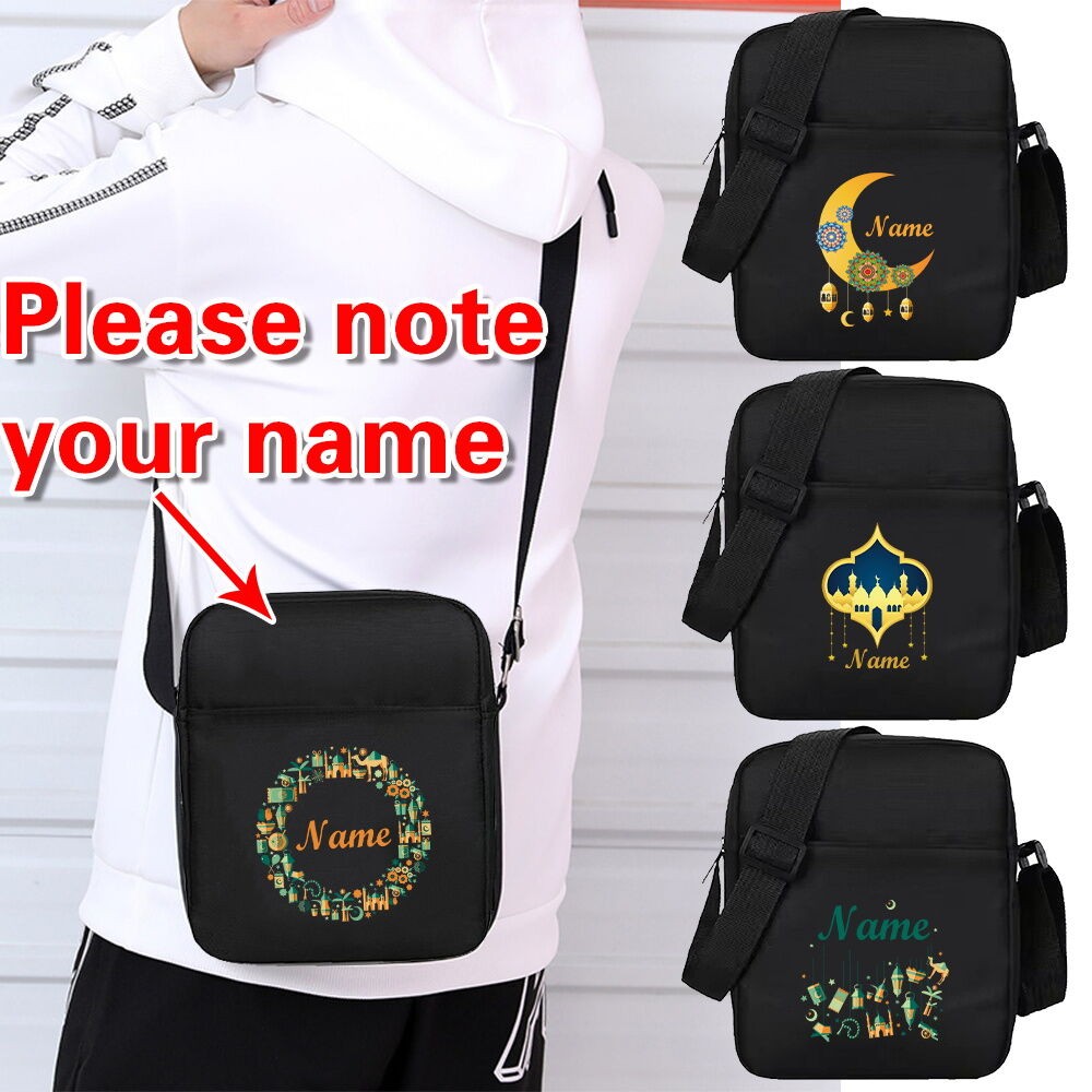 Custom Name Dustproof Shoulder Bag Outdoor Travel Embroidered Muslim ...