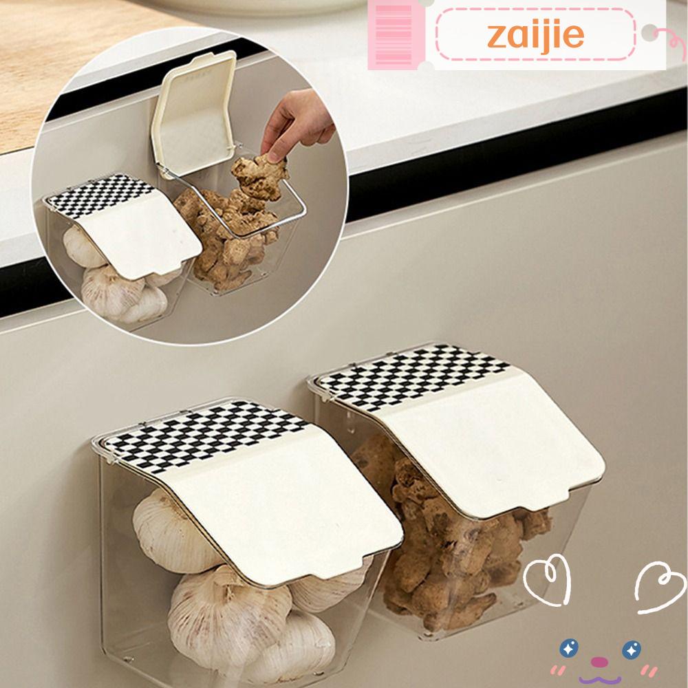 ZAIJIE Garlic Storage Container, Storage Basket Wall Mounted Onion