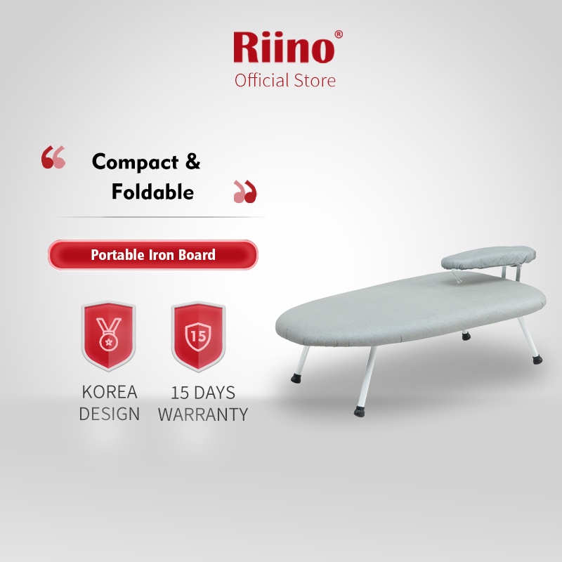 Riino Adjustable Foldable Ironing Board Compact & Portable Mini Iron