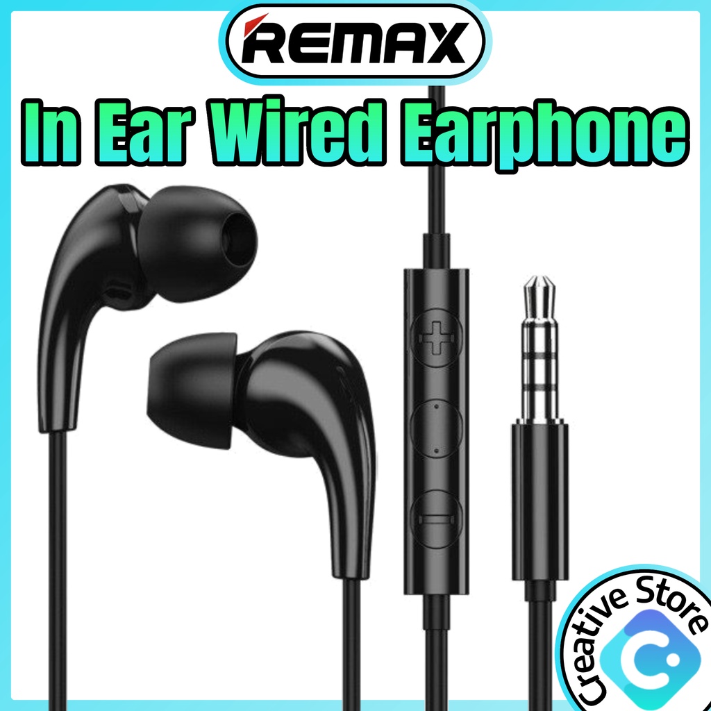Original Remax Earphone 3.5mm Earphone HIFI Stereo In Ear Earphone with ...