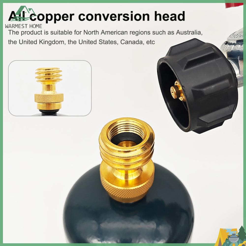 {Warm} Solid Brass Propane Refill Adapter QCC/POL To 1lb Refiller