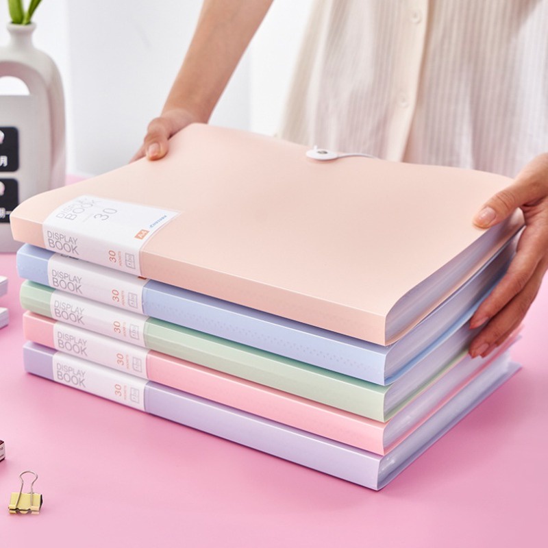 100 Pages Large Capacity Long Clear Book Folder A4 File Organizer Clear
