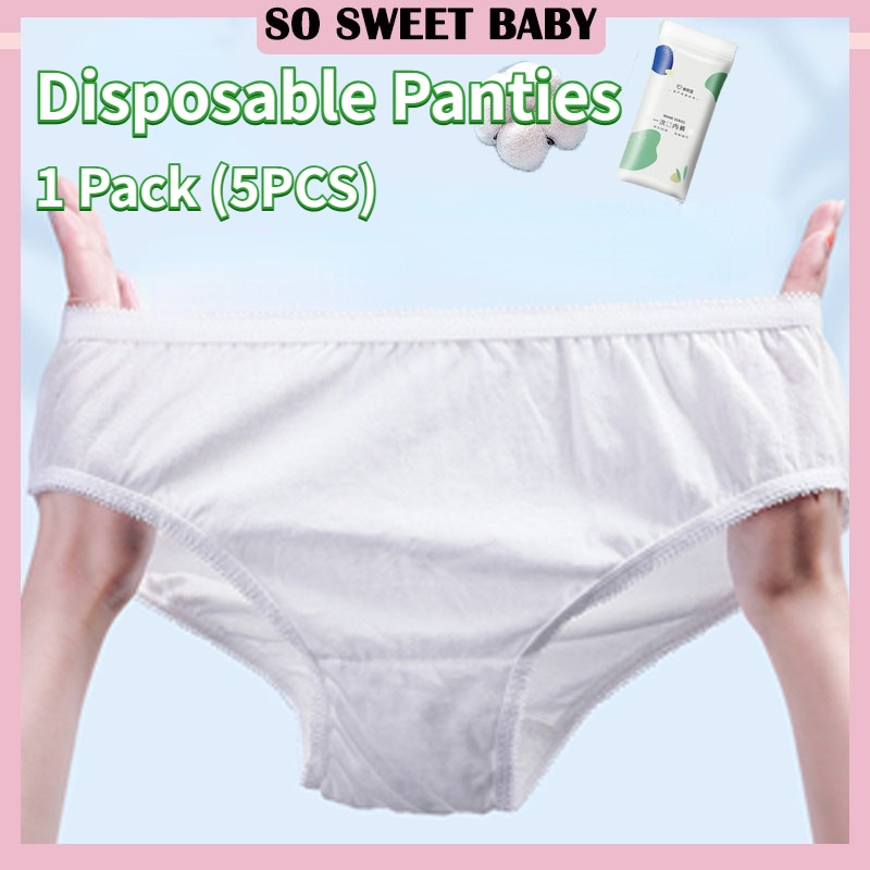 COD] Disposable Panties Cotton Woman Plus Size Soft Underwear Maternity  Travel Panty Seluar Dalam Pakai Buang Wanita