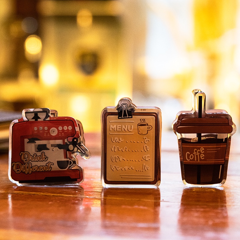 Tamoto Jam Girl Acrylic Clip 2pcs Coffee Old Time Series American Retro