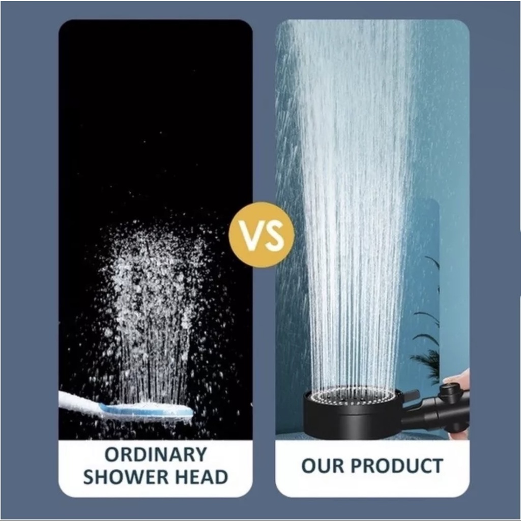 Shower Head Water Saving Black 5 Mode Adjustable High Pressure Shower ...
