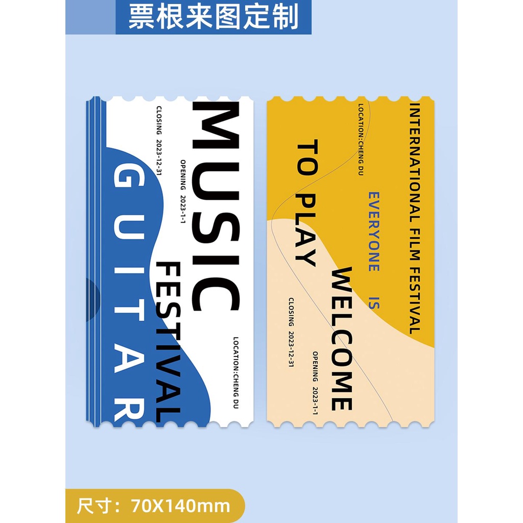 Customized Photocard Card Thank You Card SpecialShaped Ticket Stubs