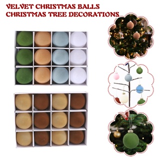 15Pcs Velvet Christmas Balls Flocked Christmas Tree Ball Ornaments, Velvet  Balls Christmas Tree Decorations, Velvet Christmas Ornament Hanging Flocked