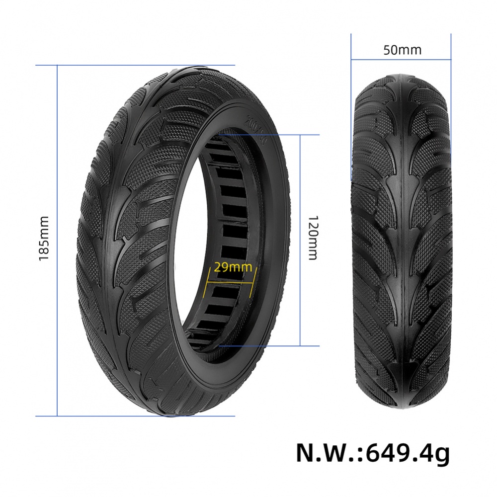Solid Tyre 200x50 Electric Scooter Tyre Rear Wheel For Electric Scooter ...