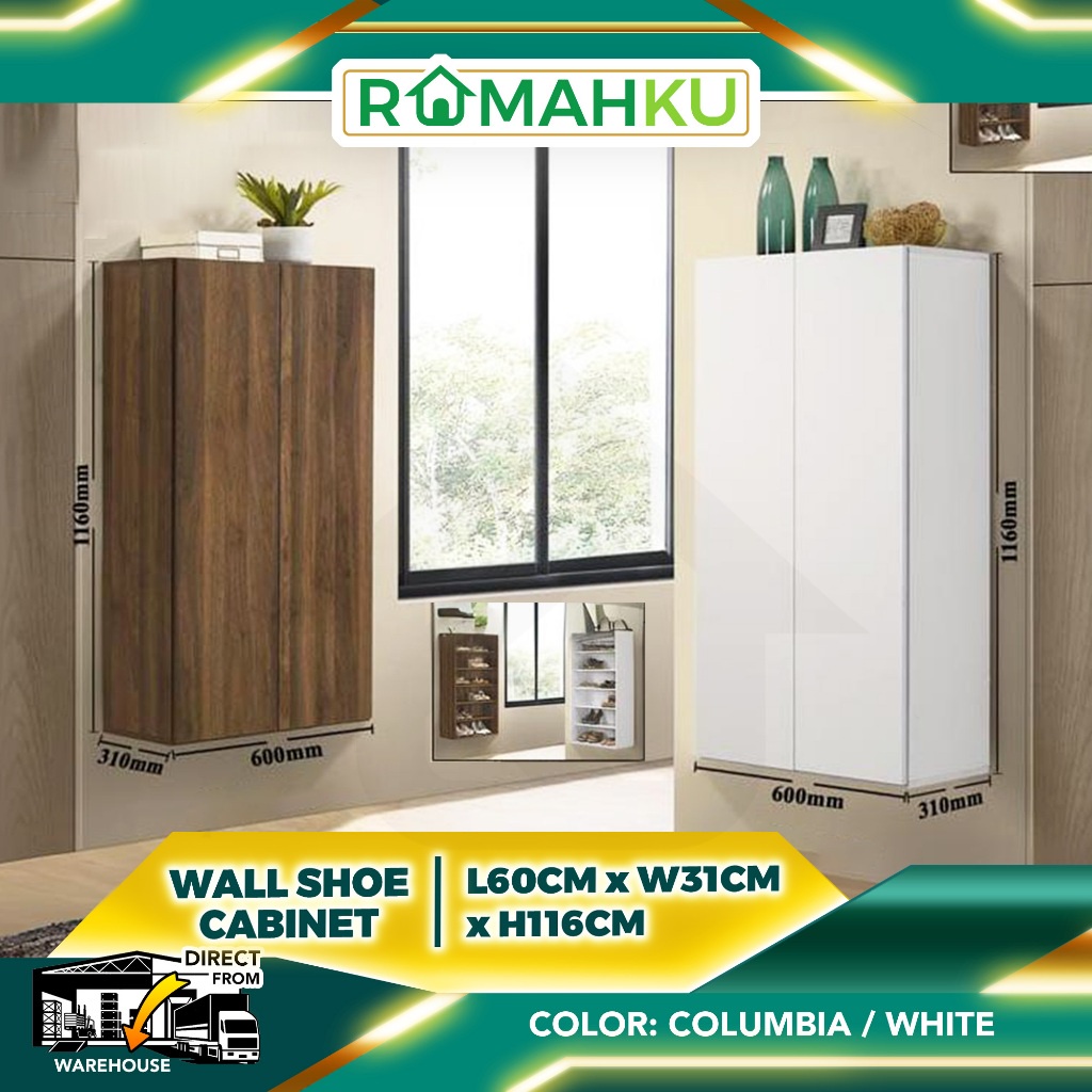 🔥FREE SHIPPING🔥DS4501 4FT Tall WALL MOUNT SHOE 2 Door With