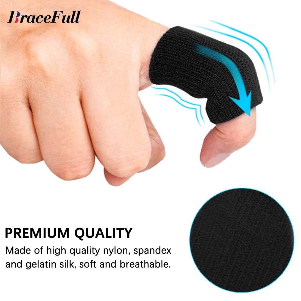 BraceFull 10 Pcs/set Basketball Finger Compression Sleeves Thumb Brace ...