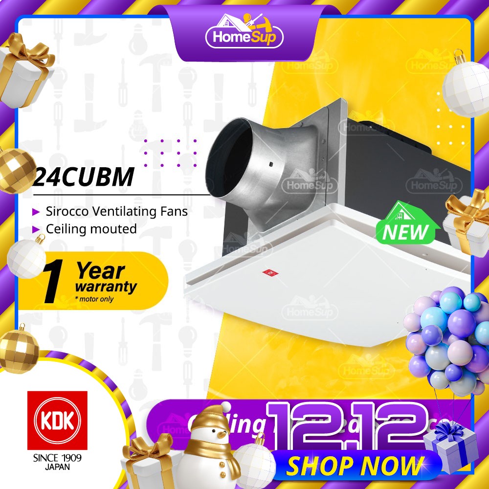 KDK Ventilator Exhaust Fan 24cubm - Ceiling Mounted, Duct Type, Sirocco