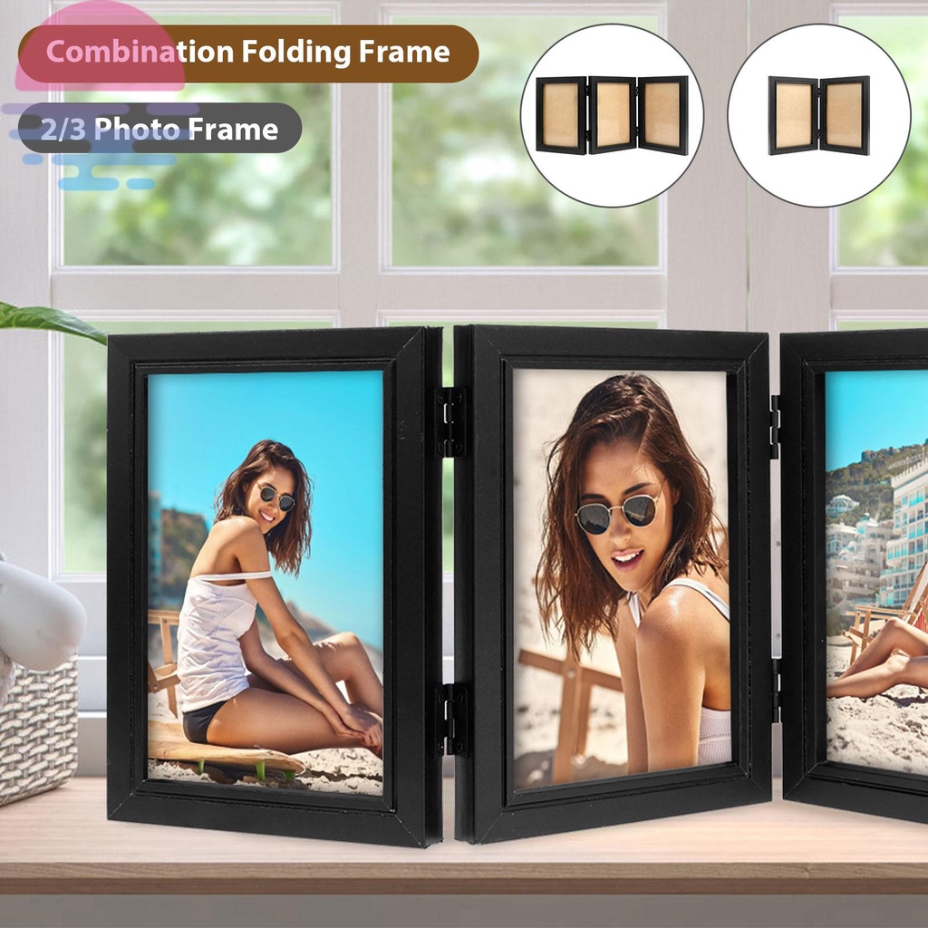 Double/Triple Photo Frame 180° Foldable Hinged Picture Frame Stand ...