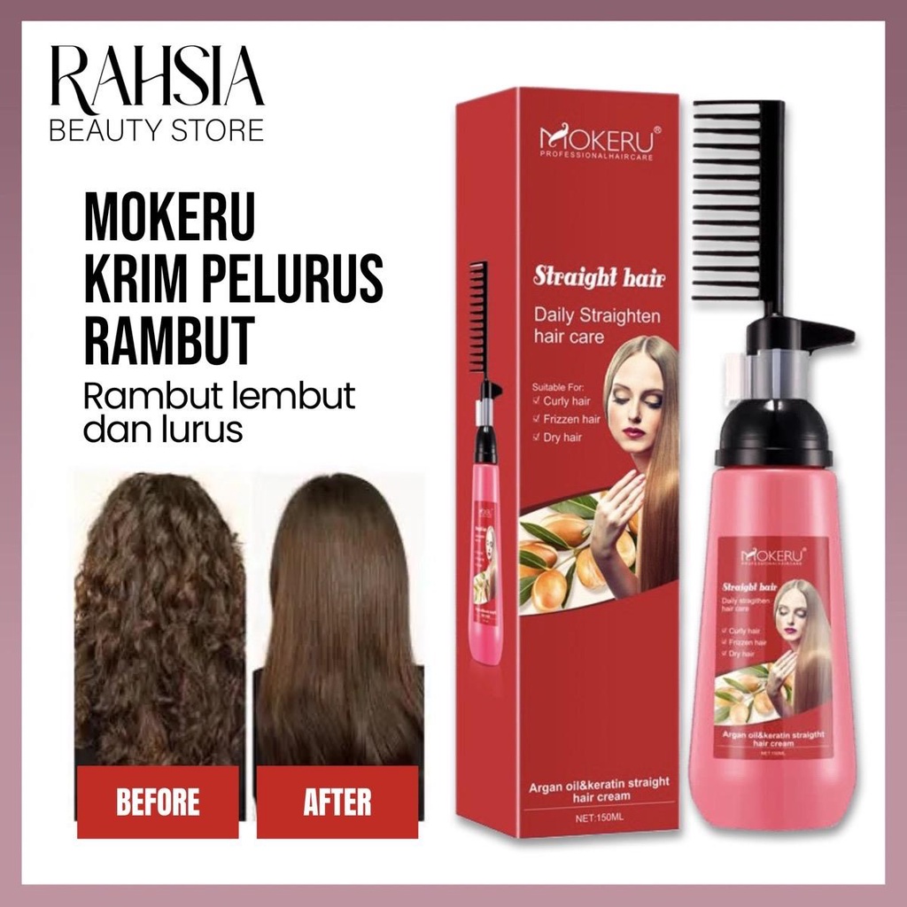 MOKERU Professional Straight Hair Rebonding Cream Keratin Straightening ...