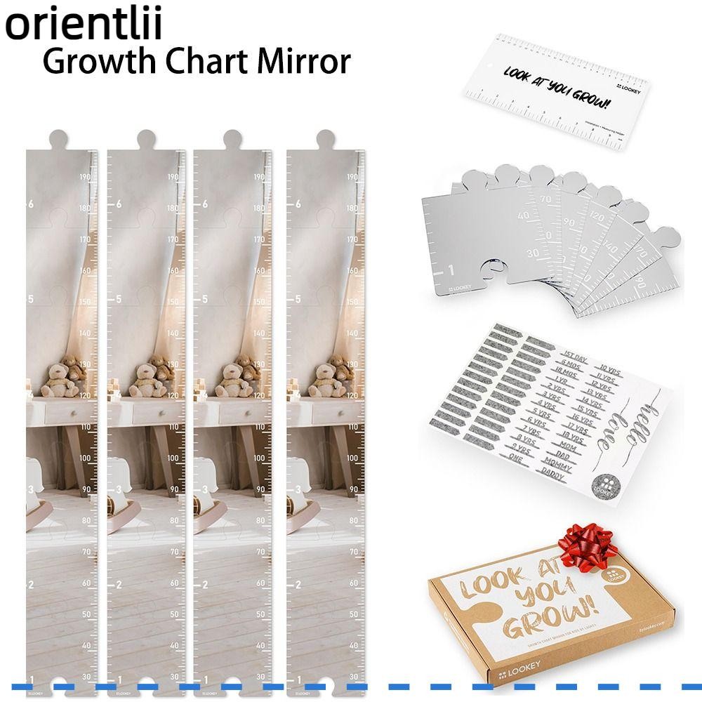 ORIENTLIIY Growth Chart Mirror, Height Measuring Mirror Foldable Growth ...