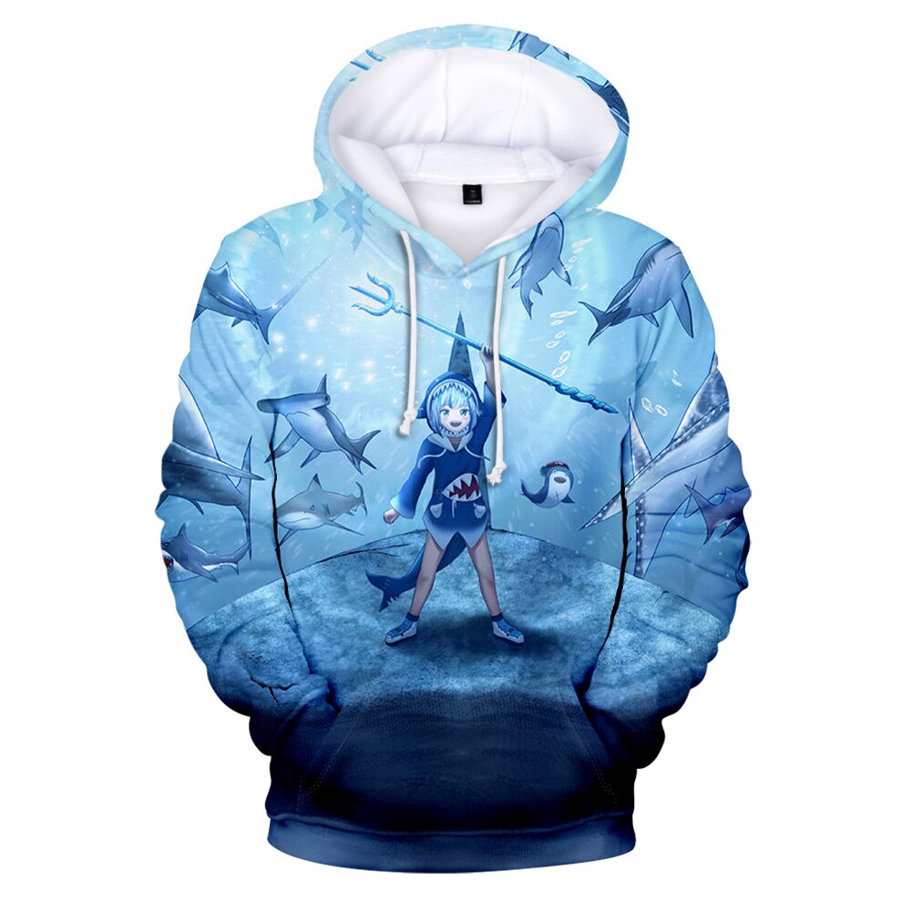 Popular Anime Gawr Gura Hoodies Sweatshirt Clothes Gawr Gura Topos ...